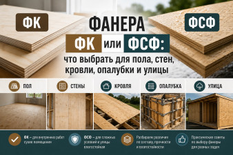Фанера ФК или ФСФ: что выбрать для пола, стен, кровли, опалубки и улицы